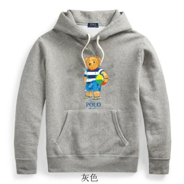 Polo Ralph Lauren Bear Graphic Hoodie Gray - 1