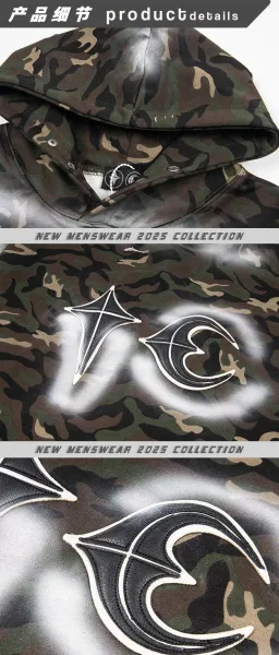 Off-White Camo Hoodie with Spray-Paint Graphic - 8