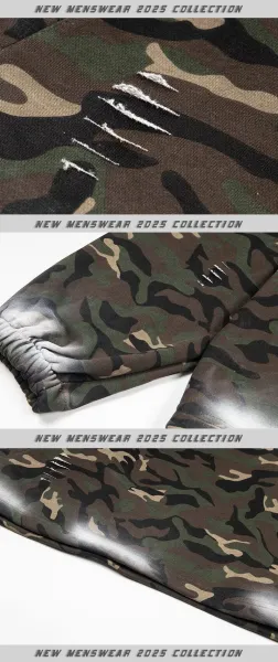 Off-White Camo Hoodie with Spray-Paint Graphic - 9