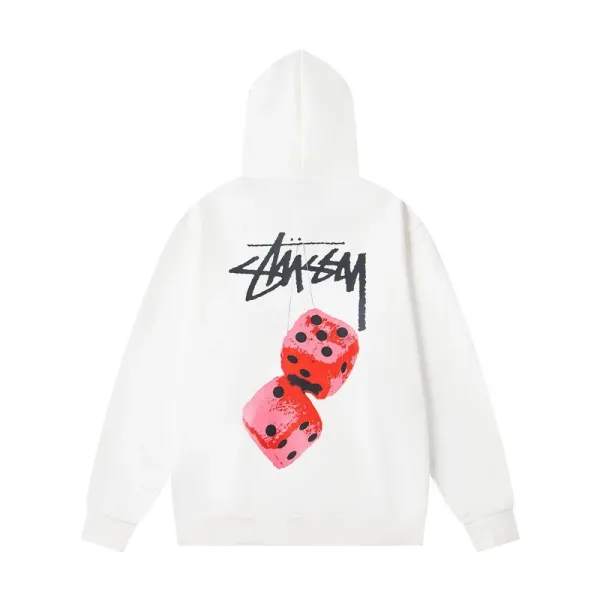 Stüssy Dice Print Hoodie White - 1