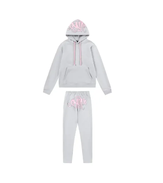 Trapstar Arch Logo Hoodie and Sweatpants Black/Gray Colorblock Set - 16