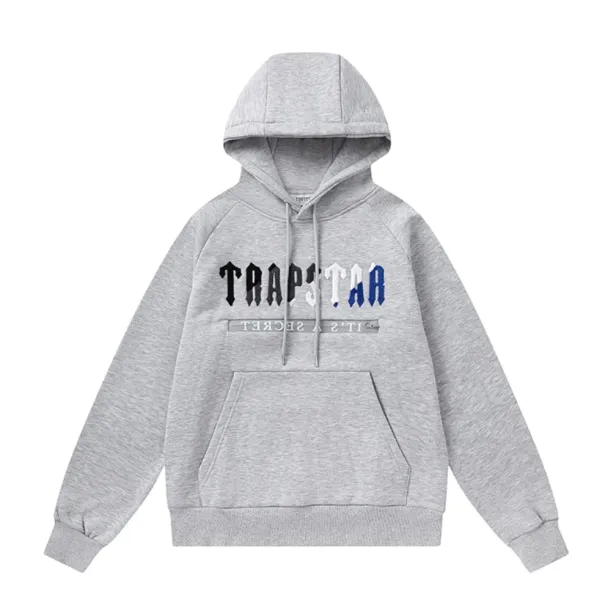 Trapstar Arch Logo Hoodie and Sweatpants Black/Gray Colorblock Set - 27