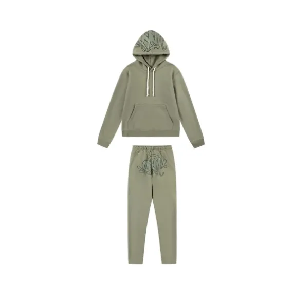 Trapstar Arch Logo Hoodie and Sweatpants Black/Gray Colorblock Set - 19