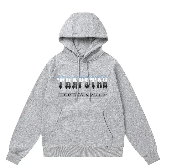 Trapstar Arch Logo Hoodie and Sweatpants Black/Gray Colorblock Set - 10