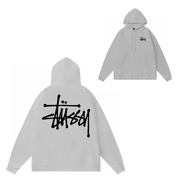 Stüssy Classic Logo Hoodie Gray - 1