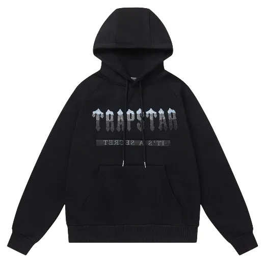 Trapstar Arch Logo Hoodie and Sweatpants Black/Gray Colorblock Set - 8