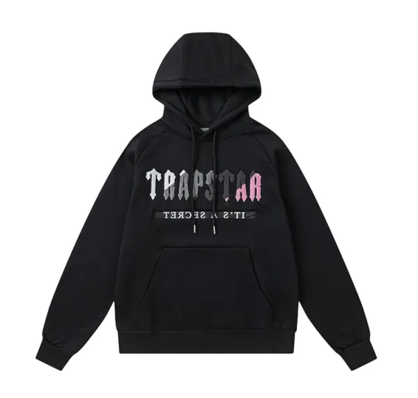 Trapstar Arch Logo Hoodie and Sweatpants Black/Gray Colorblock Set - 26