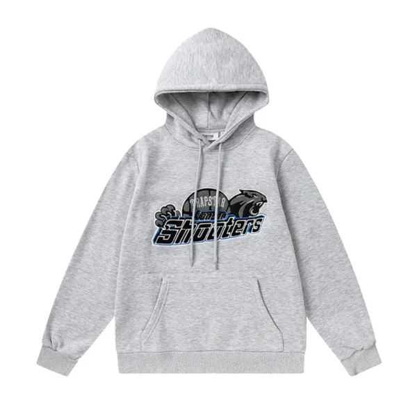 Trapstar Arch Logo Hoodie and Sweatpants Black/Gray Colorblock Set - 29