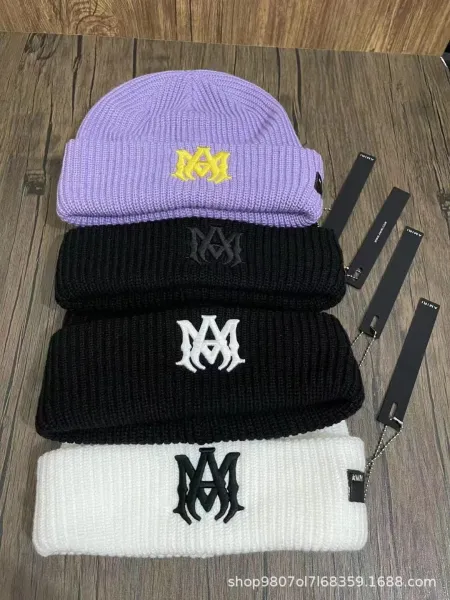 Amiri Logo Embroidered Black Beanie - 3