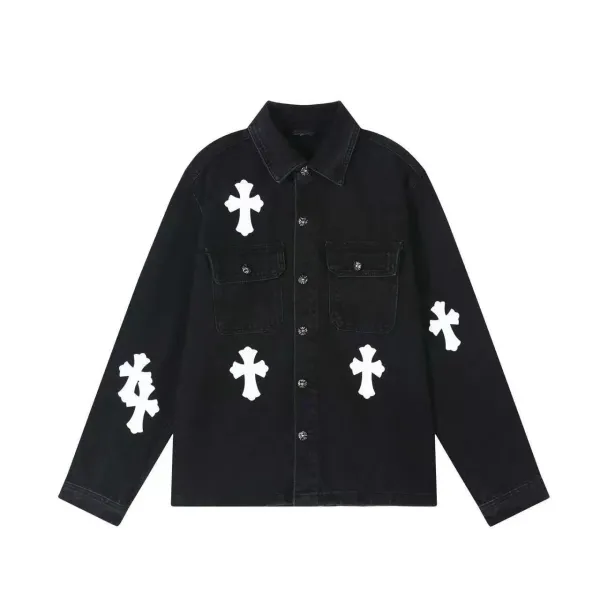 Chrome Hearts Cross Embroidered Light Wash Denim Jacket - 9