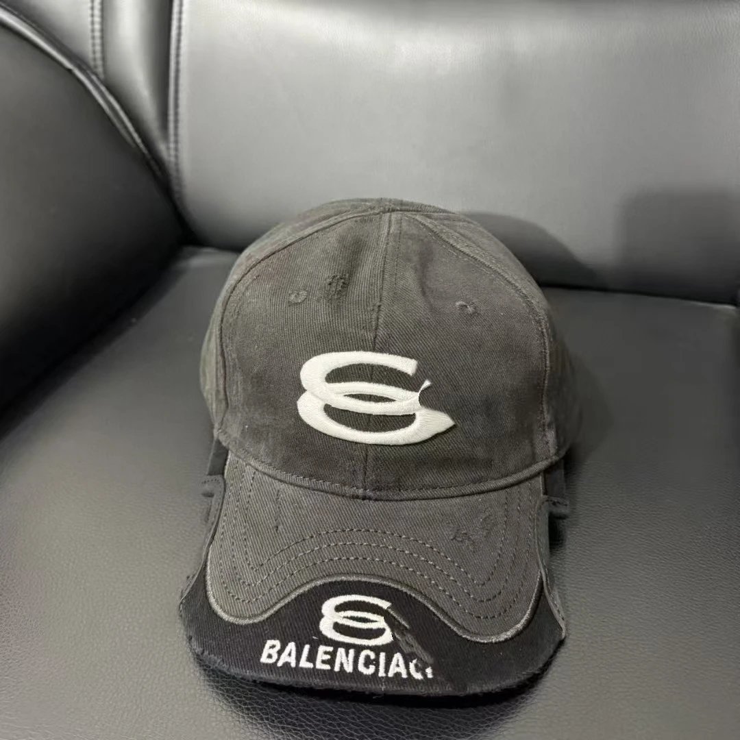 Balenciaga Logo Baseball Cap Gray - 4