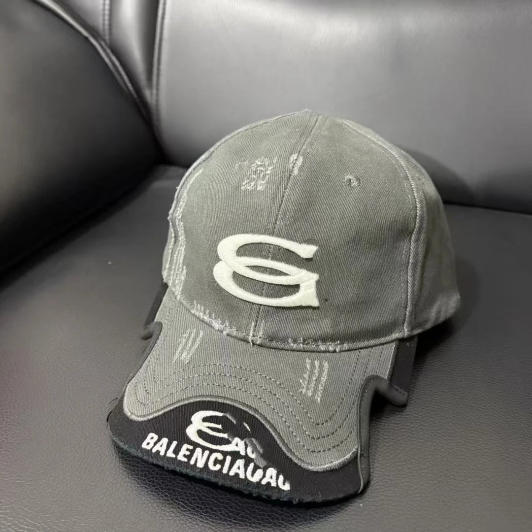Balenciaga Logo Baseball Cap Gray - 6