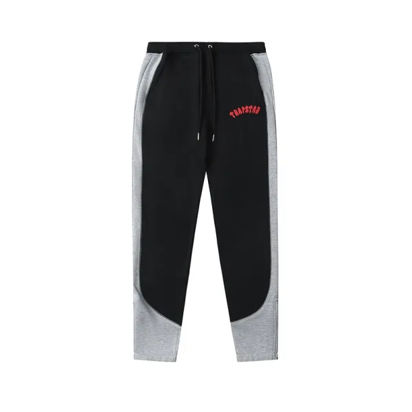 Trapstar Arch Logo Hoodie and Sweatpants Black/Gray Colorblock Set - 3