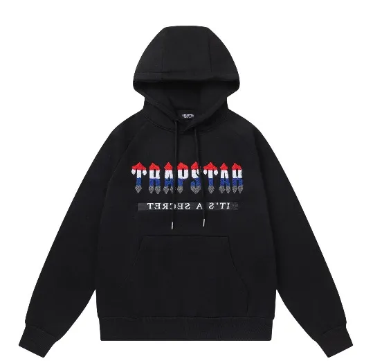 Trapstar Arch Logo Hoodie and Sweatpants Black/Gray Colorblock Set - 12