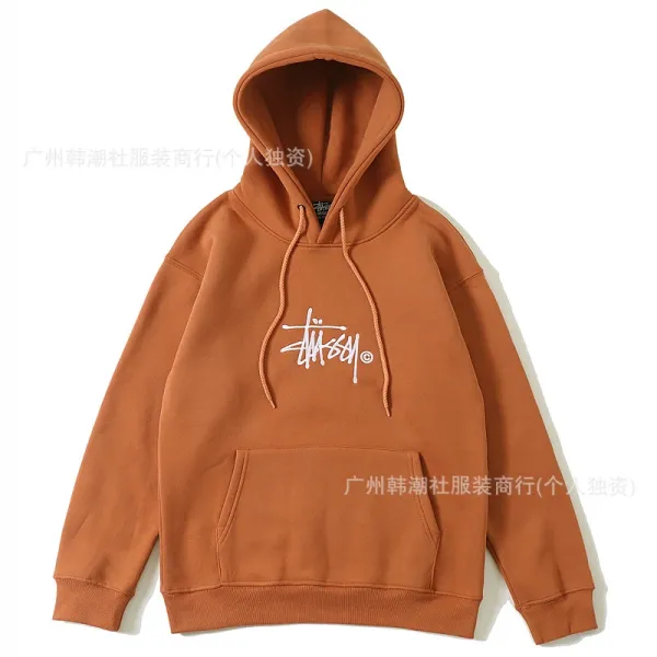 Stüssy Classic Logo Hoodie Burnt Orange Hoodie - 1