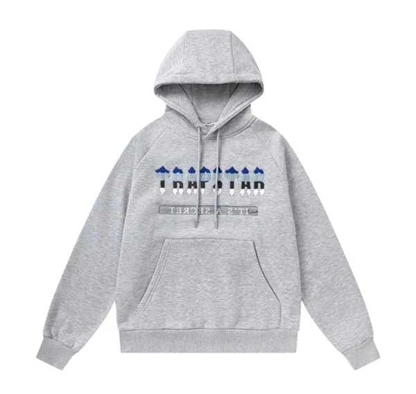 Trapstar Arch Logo Hoodie and Sweatpants Black/Gray Colorblock Set - 21