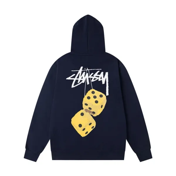 Stüssy Dice Print Hoodie Navy - 1
