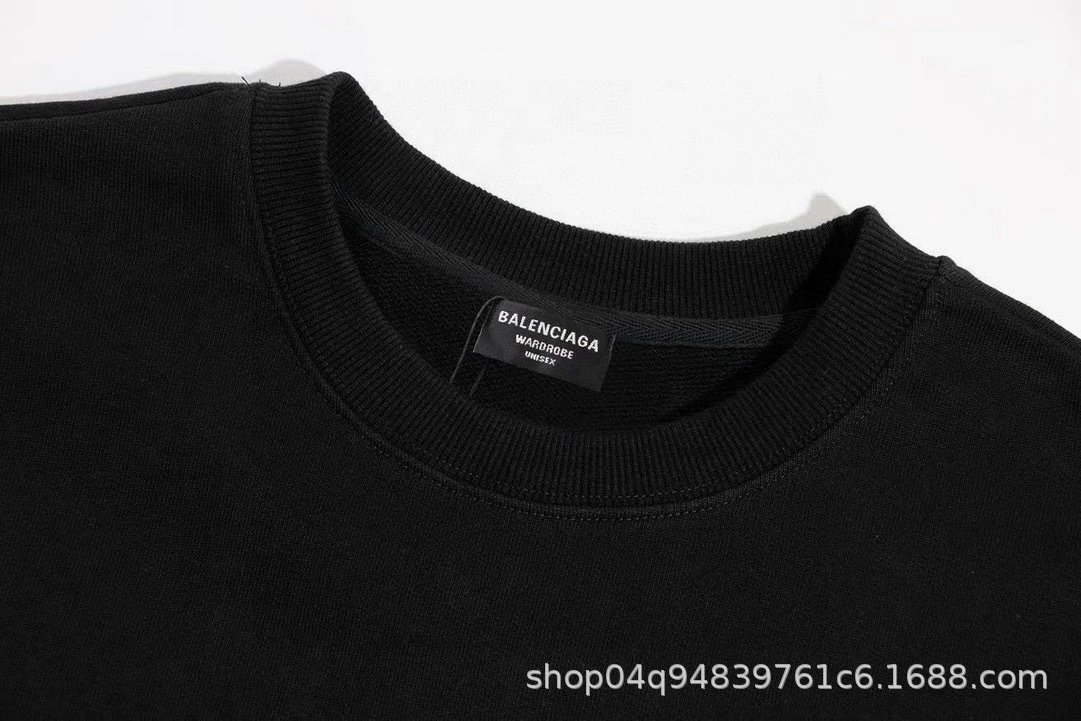 Balenciaga Logo 8 Sweatshirt Black Hoodie - 4