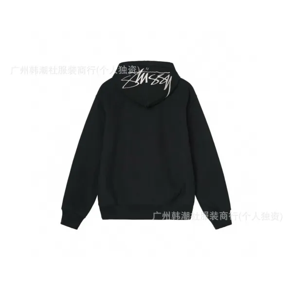 Stüssy Script Logo Hoodie Black - 1