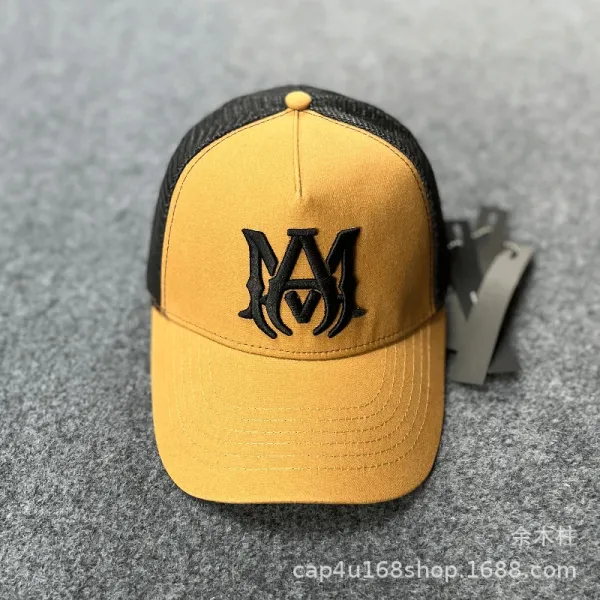 Maison Margiela MM Logo Trucker Cap Yellow/Black Baseball Cap - 1