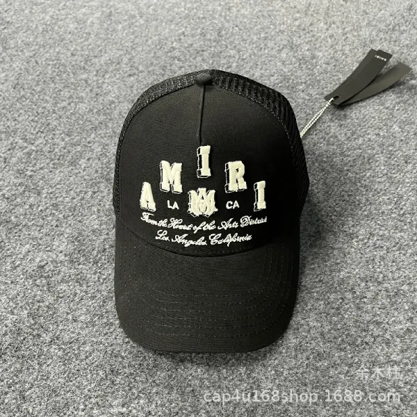 Amiri LA MX CA Mesh Trucker Cap Black - 1
