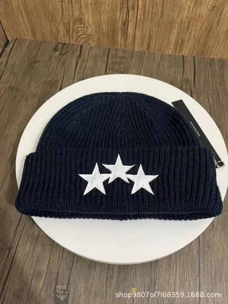 Givenchy Three Stars Navy Beanie - 1