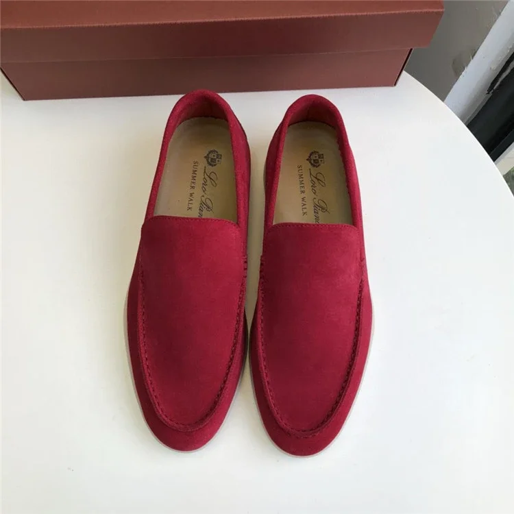  Red Suede Loafers f
