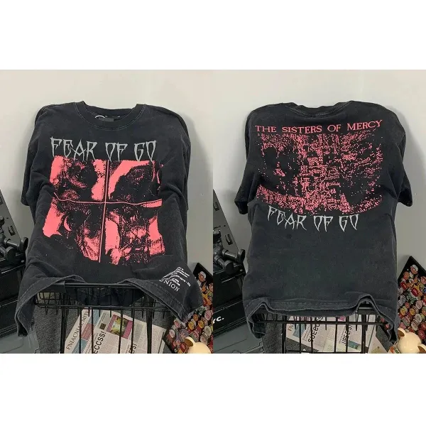 Fear of God x The Sisters of Mercy Graphic Distressed Black T-Shirt - 1