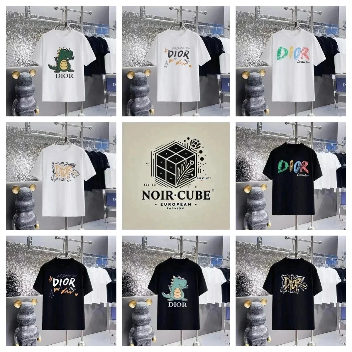 Dior White and Black Short Sle