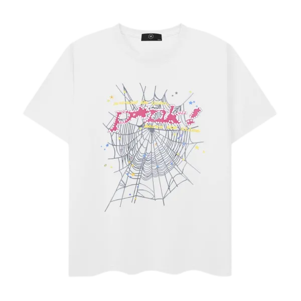 Design Spider Web Graphic Print White T-Shirt - 21