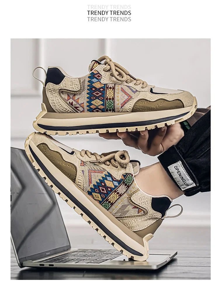 Design Tribal Print Chunky Sneakers Multicolor - 15