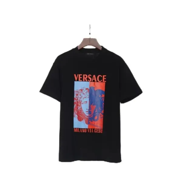 Versace Milano Via Gesù Graphic T-Shirt Black - 1