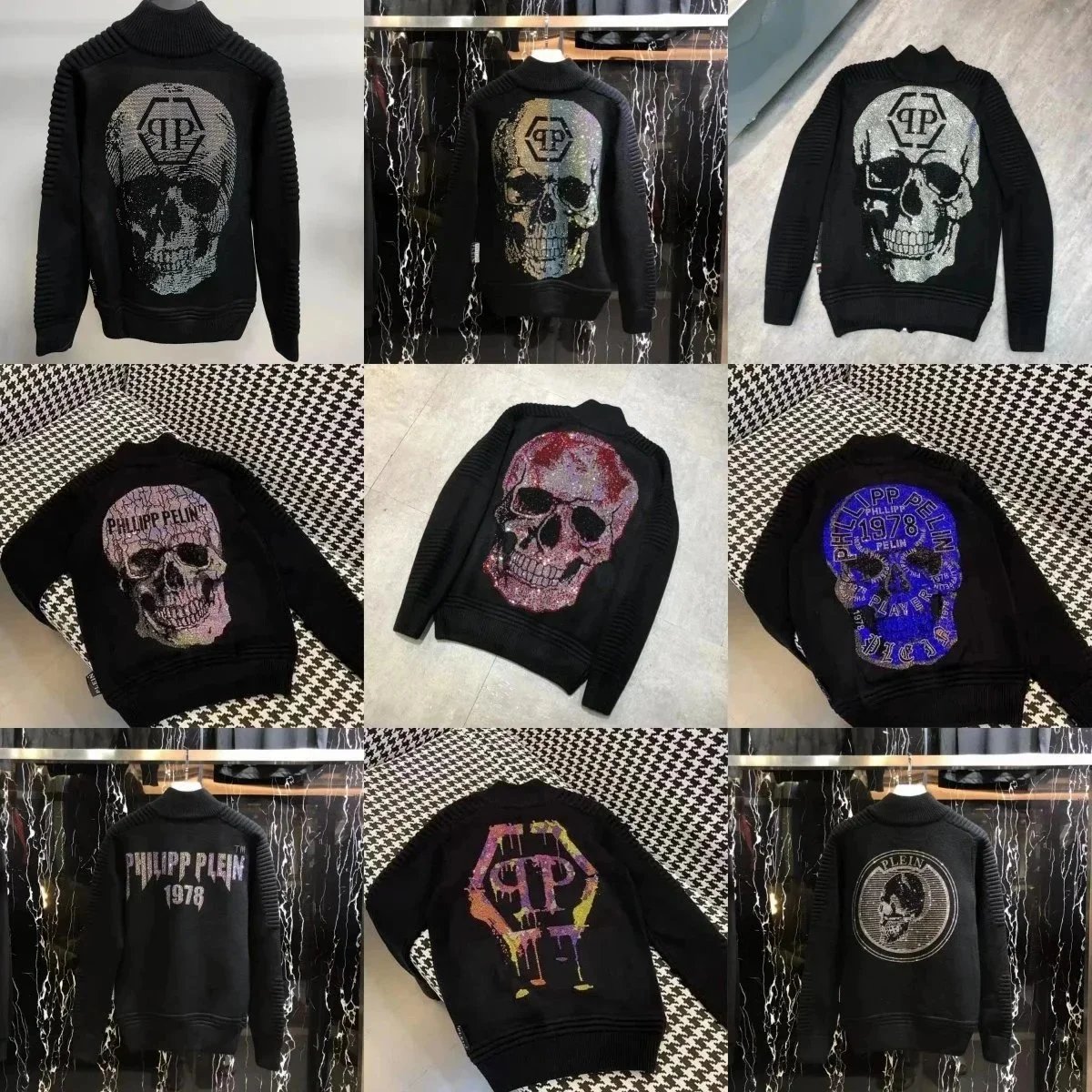 Philipp Plein Black Skull Knit