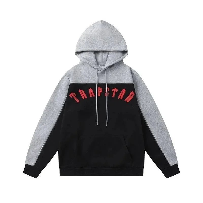 Trapstar Grey and Black Hoodie