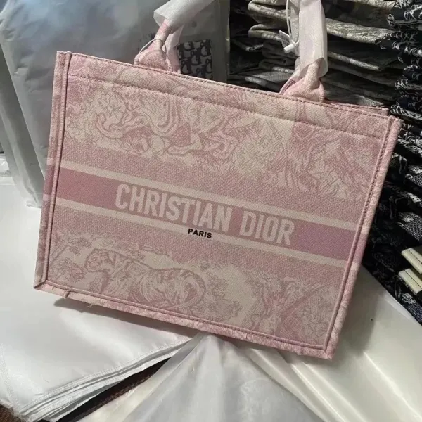 Dior Book Tote Pink Toile de Jouy Canvas Tote Bag - 1