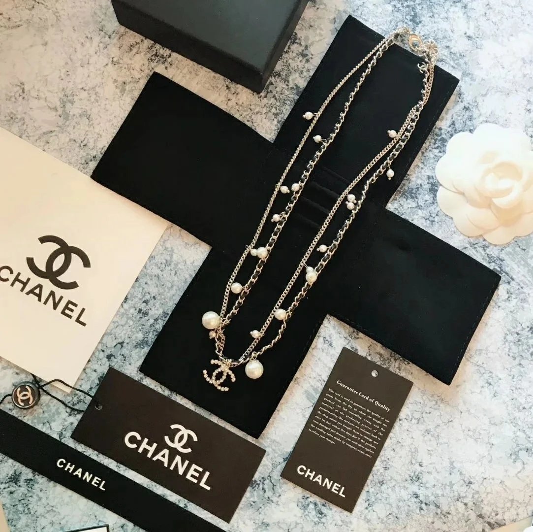 Chanel Silver Pearl Necklace S