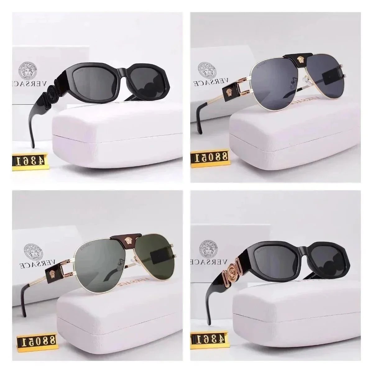Versace Black Aviator Sunglass