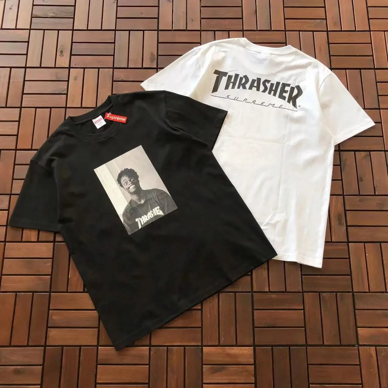 Supreme Black and White Thrash