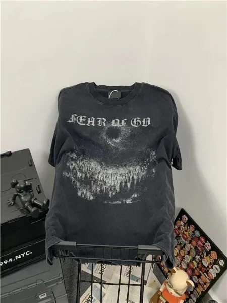 Fear of God Graphic Distressed Black T-Shirt - 1