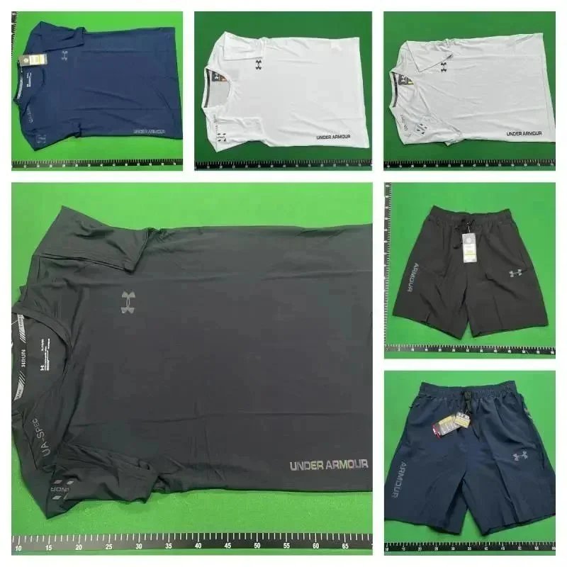 Under Armour Blue and White Short Sleeve Shirts with Matching Shorts
