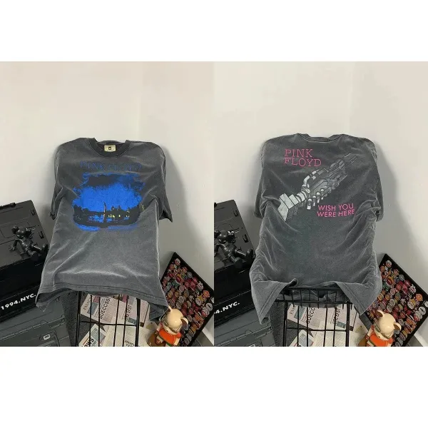Design Pink Floyd Wish You Were Here Vintage Wash T-Shirt Gray T-Shirts - 1