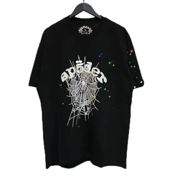 Design Spider Web Graphic Print White T-Shirt - 14