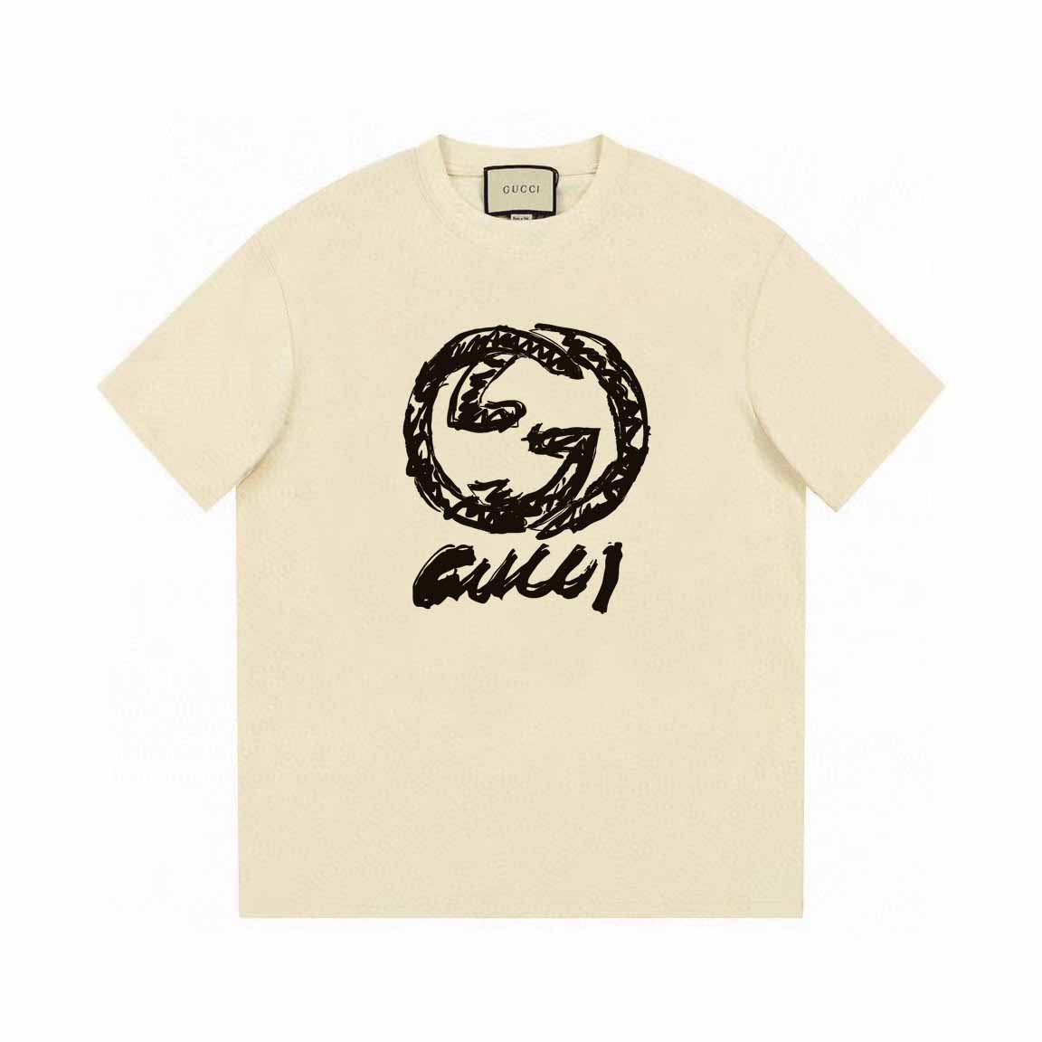 Gucci Beige Short Sleeve T-Shi