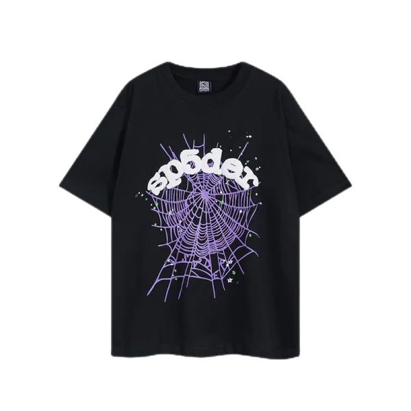 Design Spider Web Graphic Print White T-Shirt - 25
