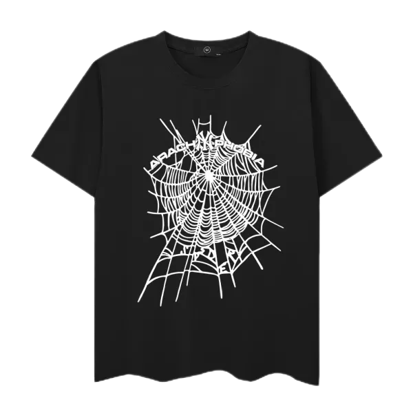 Design Spider Web Graphic Print White T-Shirt - 32