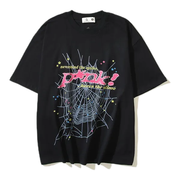 Design Spider Web Graphic Print White T-Shirt - 38