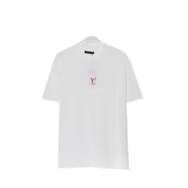 Louis Vuitton Rainbow LV Logo Embossed T-Shirt White - 1