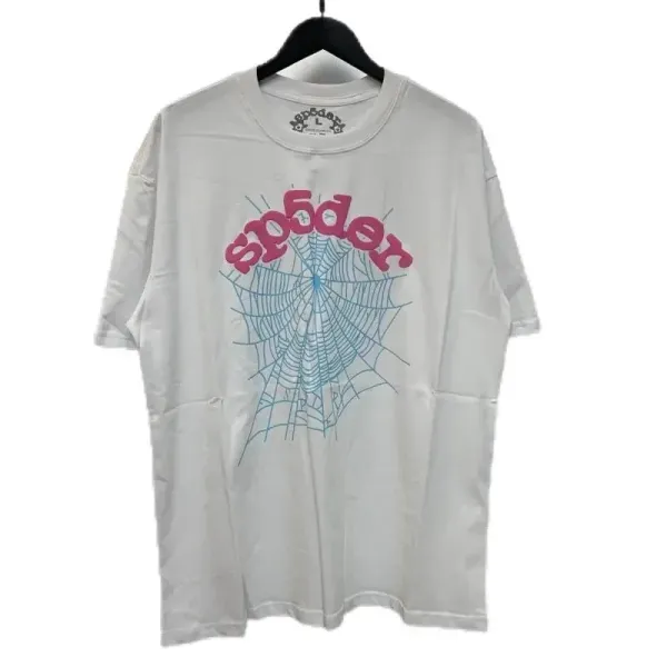Design Spider Web Graphic Print White T-Shirt - 17