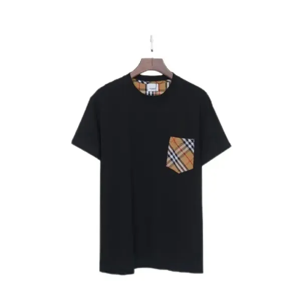 Burberry Check Pocket Black T-Shirt - 1