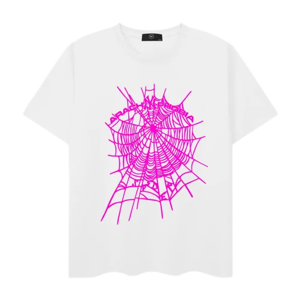 Design Spider Web Graphic Print White T-Shirt - 31
